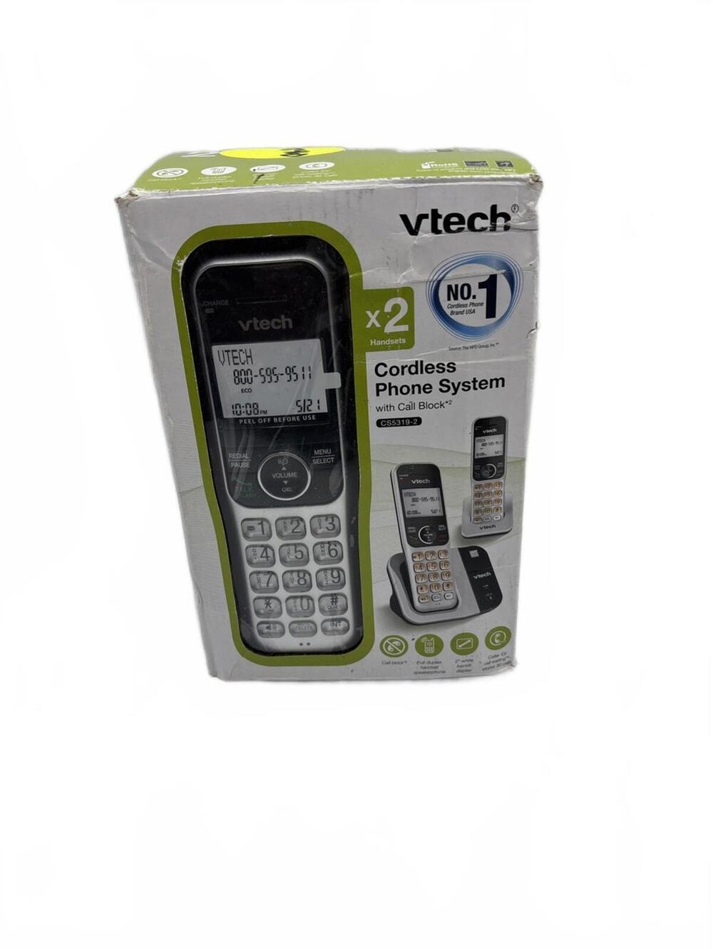 VTech Cordless Phone with 2 Handsets, Open Box